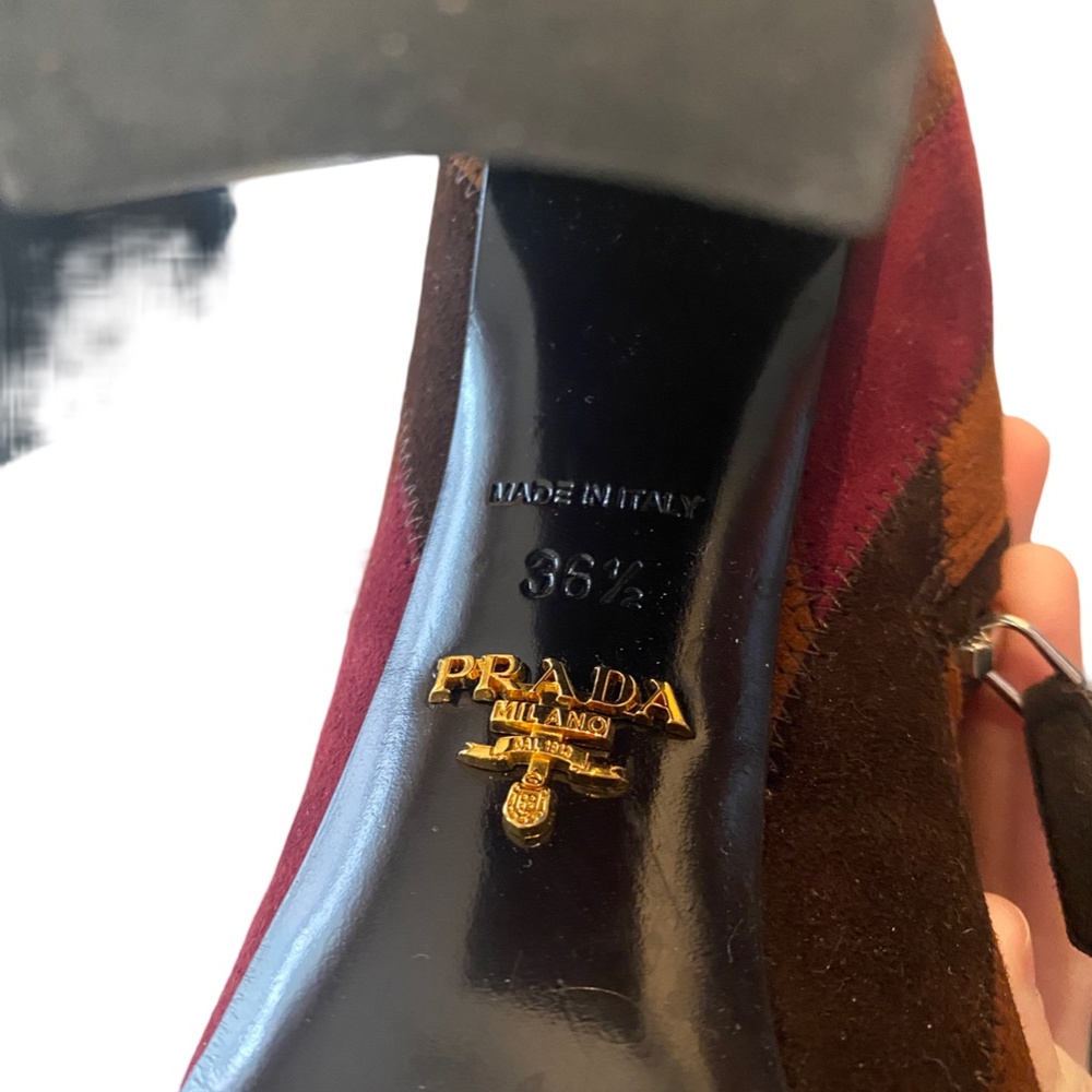 Prada Brown And Purple Geometric Patchwork Print … - image 8